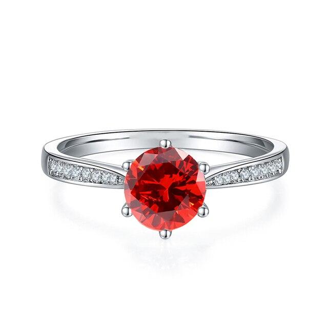 Moissanite Ring For Women Purple Pink Red Green Yellow Lab Diamond 925 Sterling Silver Wedding Rings Jewelry