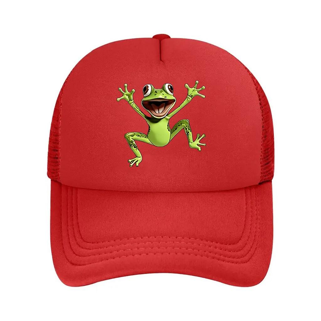 Funky Frog Print Baseball Cap  Soft Breathable Textile Hat Suitable for Outdoor Adventures Casual   Mesh Baseball Cap