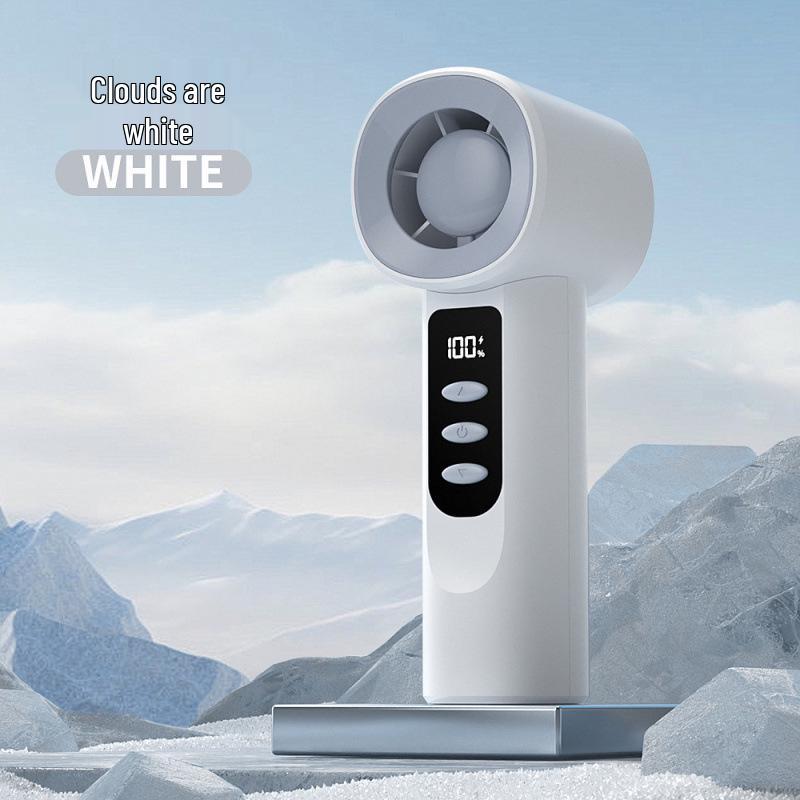 

Compact Turbo Mini Handheld Fan with USB Charging and LED Display 123*53*44