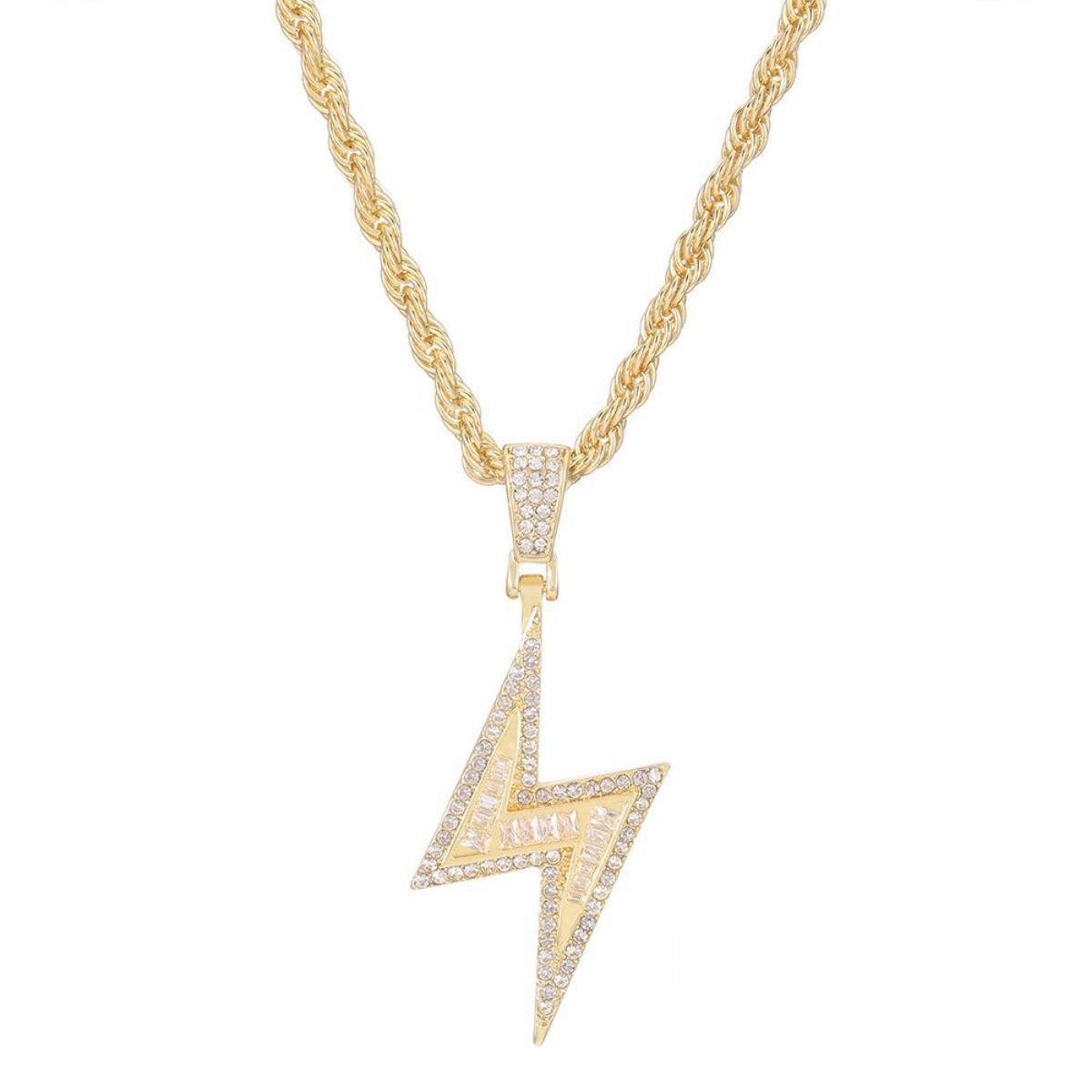 

Fashion Retro Lightning Men Hip Hop Necklace Jewelry