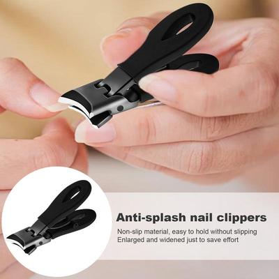Professional Slanted Nail Clippers Wide Jaw Opening AntiSplash Nail Clipper Stainless Steel Toenail Pliers Trimmer Manicure Tool