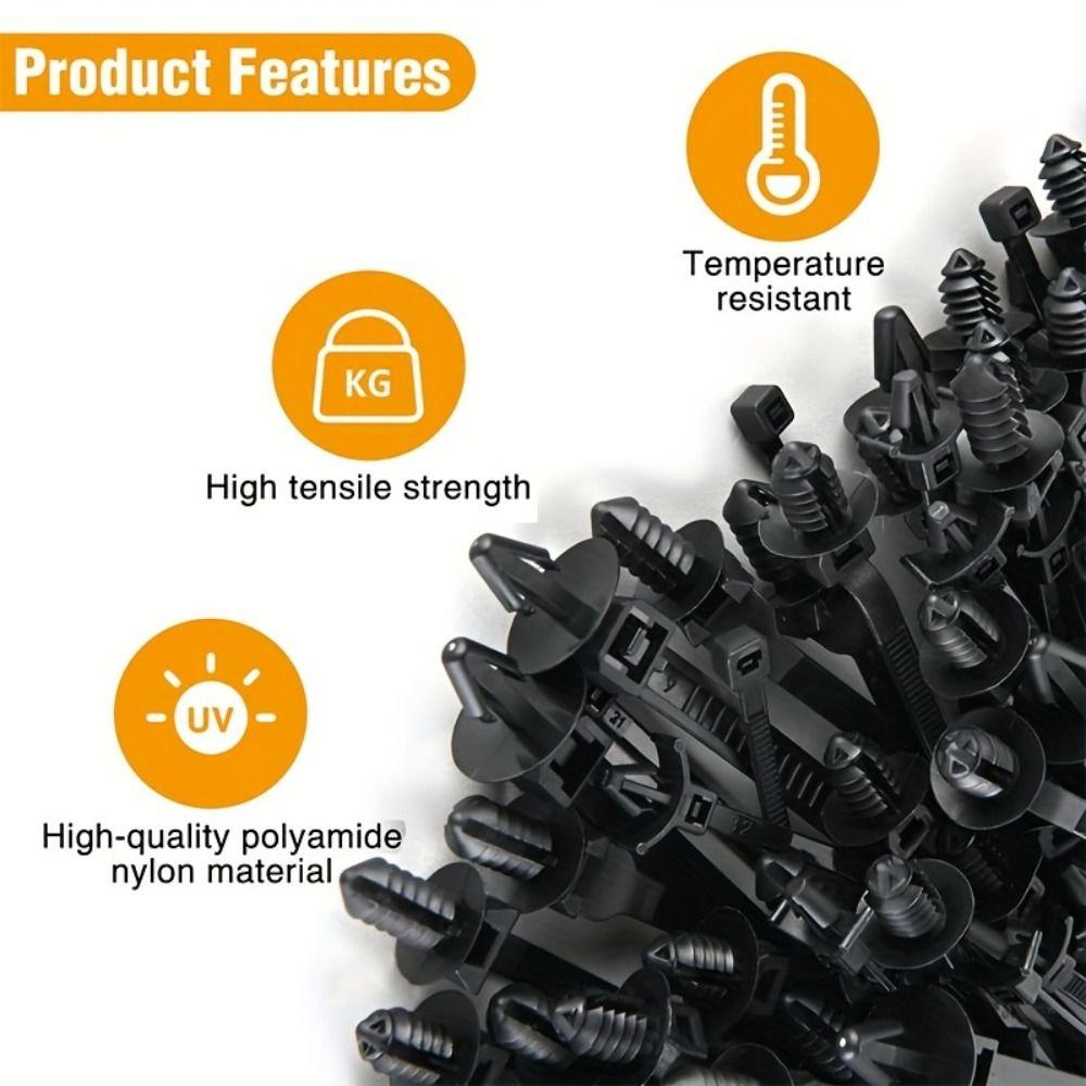 160PCS 5 Sizes Wire Harness Clips Reusable Design Cable Management Clips ATV Wiring