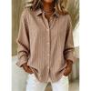Fashionable Women's Collared Shirt Solid Color Minimalist Series Casual Loose-Fit Breathable Long-Sleeve Shirt For Everyday Wear