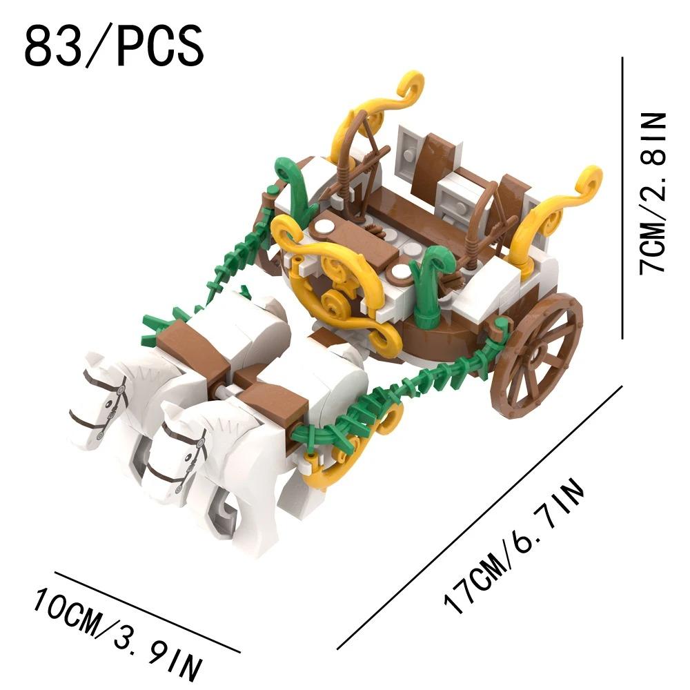 Set di Giocattoli da Assemblaggio con Mattoncini MOC Serie Carrozza Medievale Modello Città della Carrozza Giocattolo da Costruzione Fai-da-te Regalo per Festival