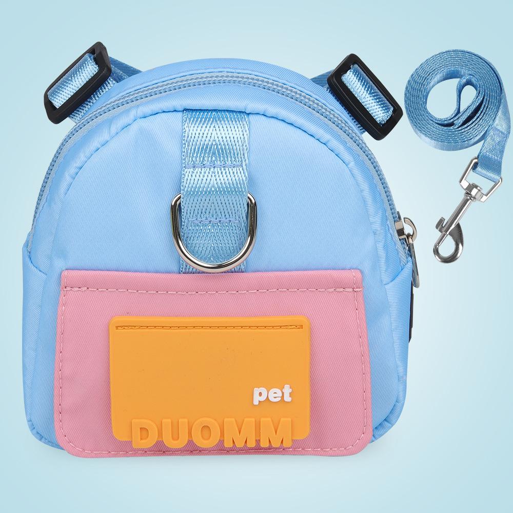 Dog leash Cartoon schoolbag Outdoor travel Pet self-backpack Pet supplies Dog leash