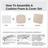 10 Size Patio Chair Seat Covers  , Windproof, Water Resistant Patio Cushion Slipcovers Replacement, Patio Cushion Covers 600D