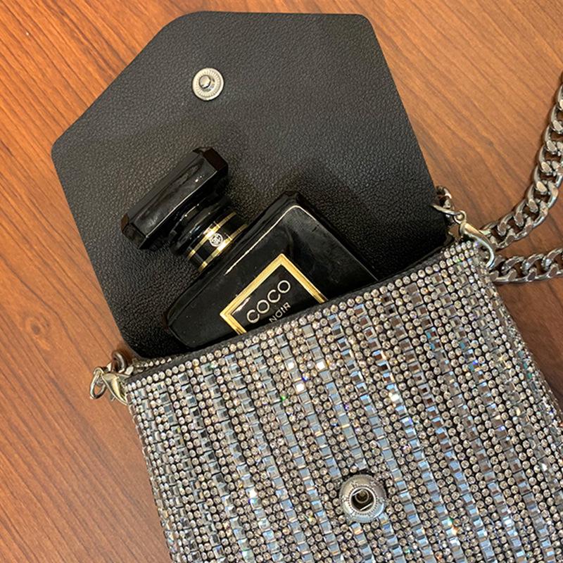 2024 Rhinestone Chain Mini Shoulder Crossbody Bag - Trendy Handheld Party Bag for Women