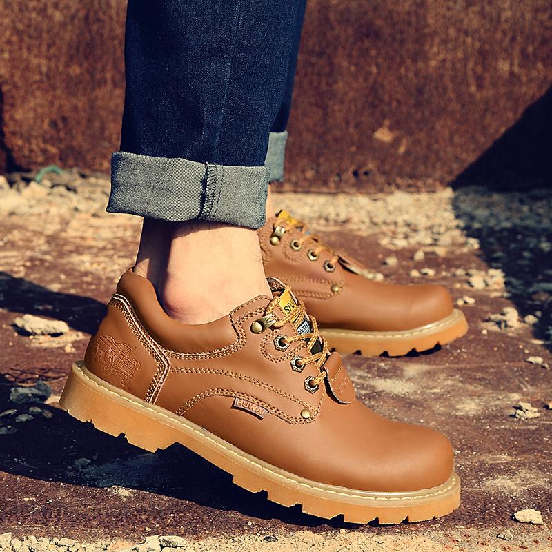 Módní Horká Značka Hnědá Kožená Pánská Obuv Pohodlná Nízká Pánská Pracovní Obuv Bezpečnostní Tenisky Módní Městská Kožená Ležérní Obuv Pánská