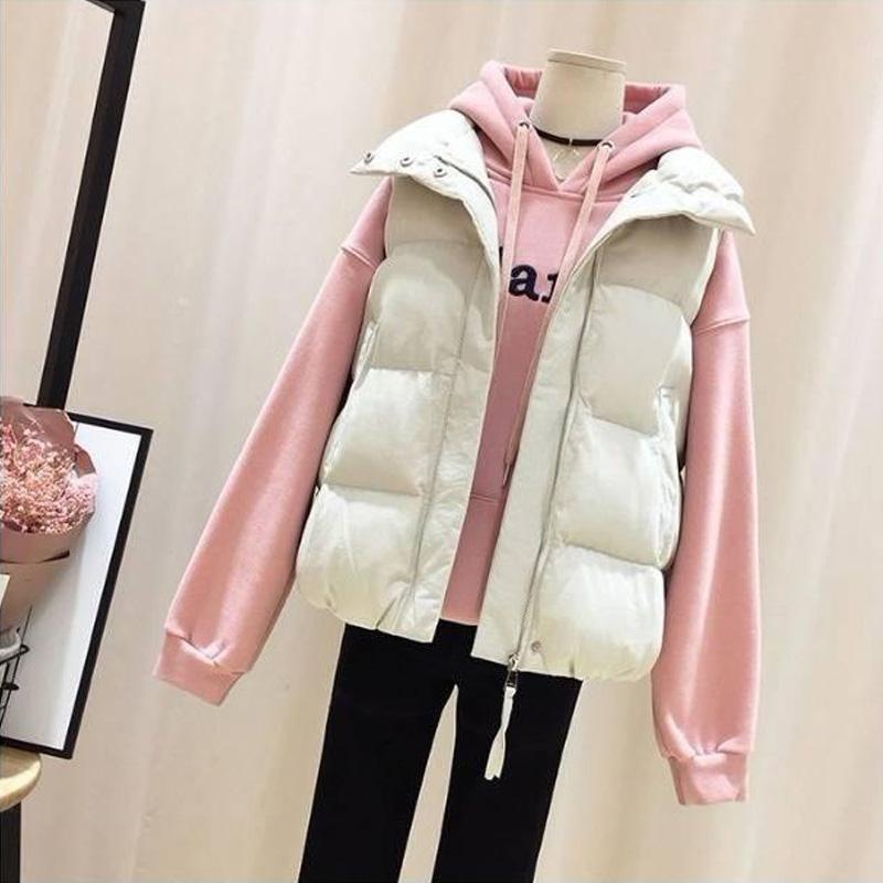Mode Warme Daunenjacke in Übergröße Damen Kurz Koreanischer Stil Student Herbst und Winter Allround Locker Weste Weste