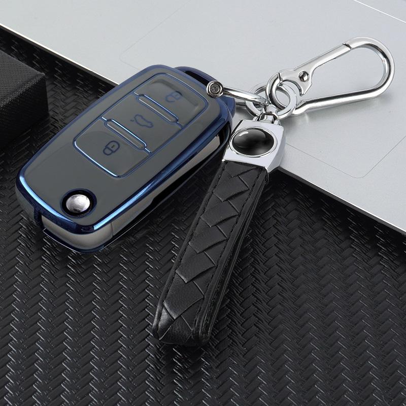 TPU Car Flip Key Cover Case Shell Protector Box Fob For Volkswagen VW Polo Bora Beetle Tiguan Passat B5 B6 B7 Golf EOS Scirocco