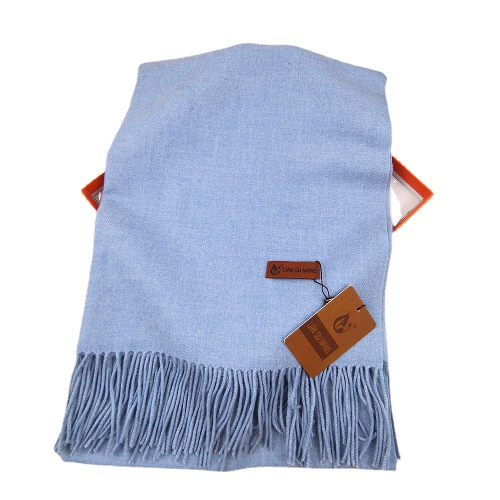 High-quality Solid Color Cashmere Scarf In Chinese Red with Tassels, Faux Wool Shawl for Men and Women, Suitable for Parties and Events As a Gift