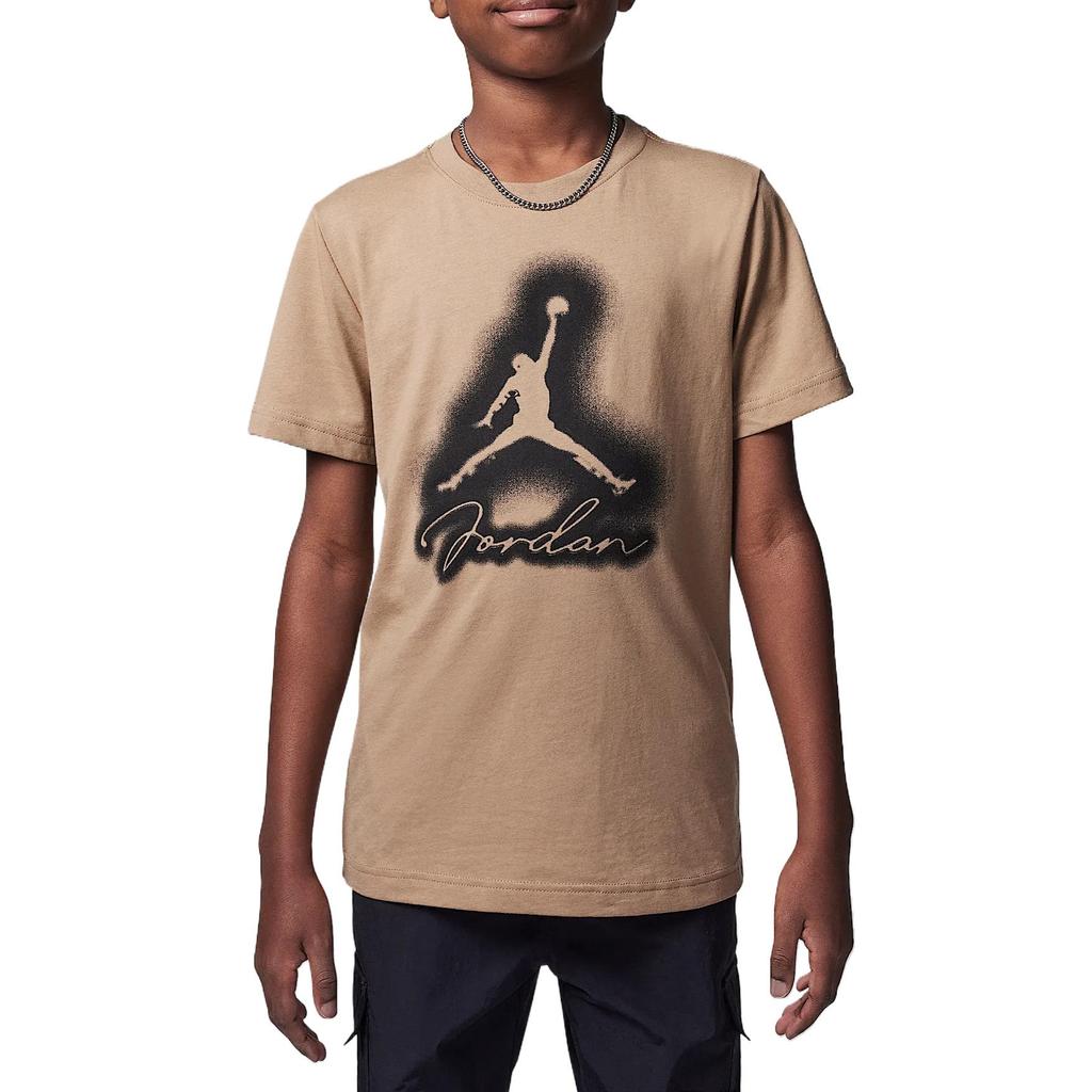 Jordan T-Shirt Classic Comfortable Convenient Soft Short Sleeve Kids Tops Camel 95D622-J34