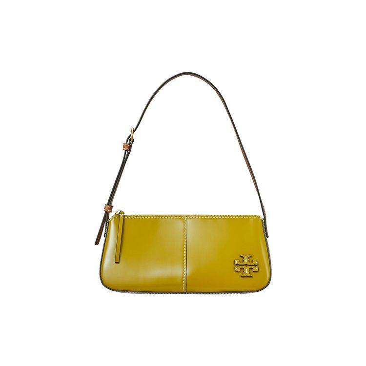 Tory Burch McGraw Zipper Closure Adjustable Shoulder Strap Leather Tote Shoulder Bag Women Handbags Green 138922-300
