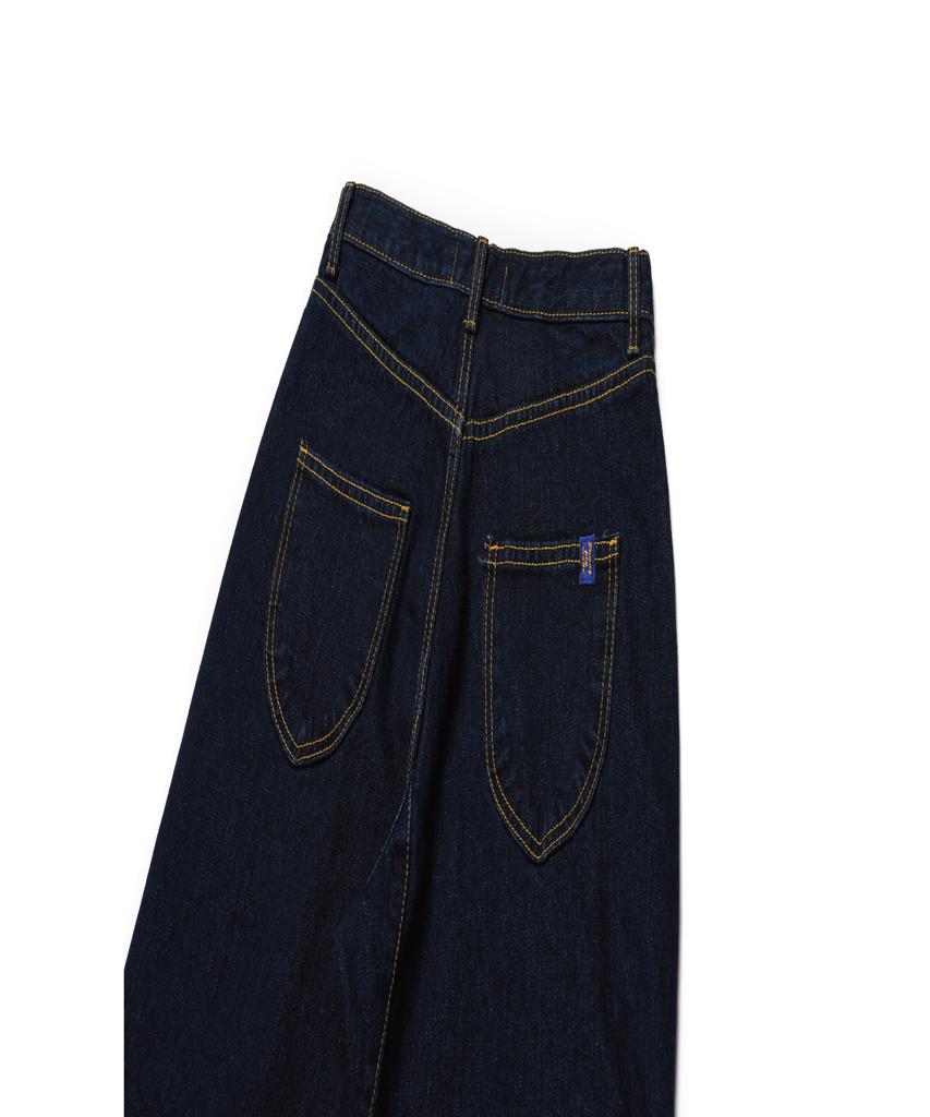 FUNNY PIG MADE Wide Pin Crop Jeans (Indigo Wash)