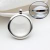 15pcs Curved Glass Living Locket Pendant Floating Locket Necklace For Women Stainless Steel Jewelry Making Reliquary Medallion