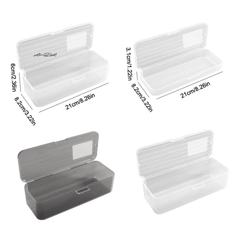 1Pc Transparent Plastic Cosmetic Storage Box Makeup Brush Pen Holder Stationery Organizer Bucket for Students