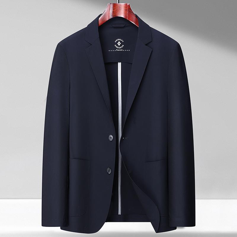 Men's Summer Thin Seamless Suit Casual Two Button Single Western Jacket Men's Top