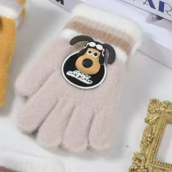 Children's Flip-Top Fleece Gloves: Warm, Thick, Half-Finger Design for Autumn/Winter