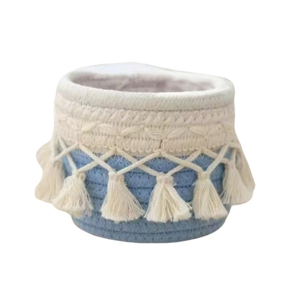 Bohemian Style Woven Storage Basket Cotton Rope Pen Holder Creative Sundries Organizer  Bedroom