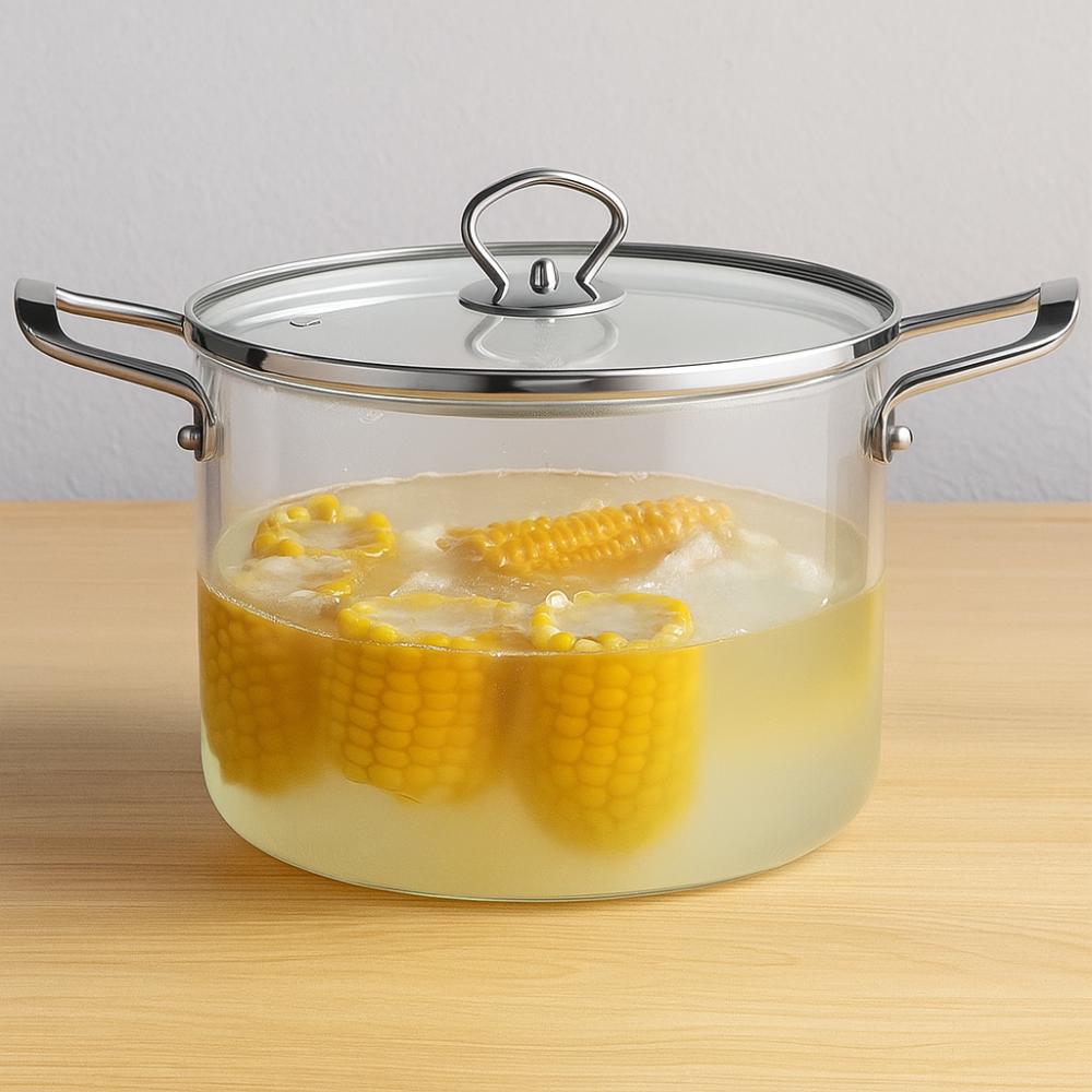 

Transparent High Borosilicate Glass Cooking Pot Minimalist Milk Pot Glass Saucepan Noodle 2.5L
