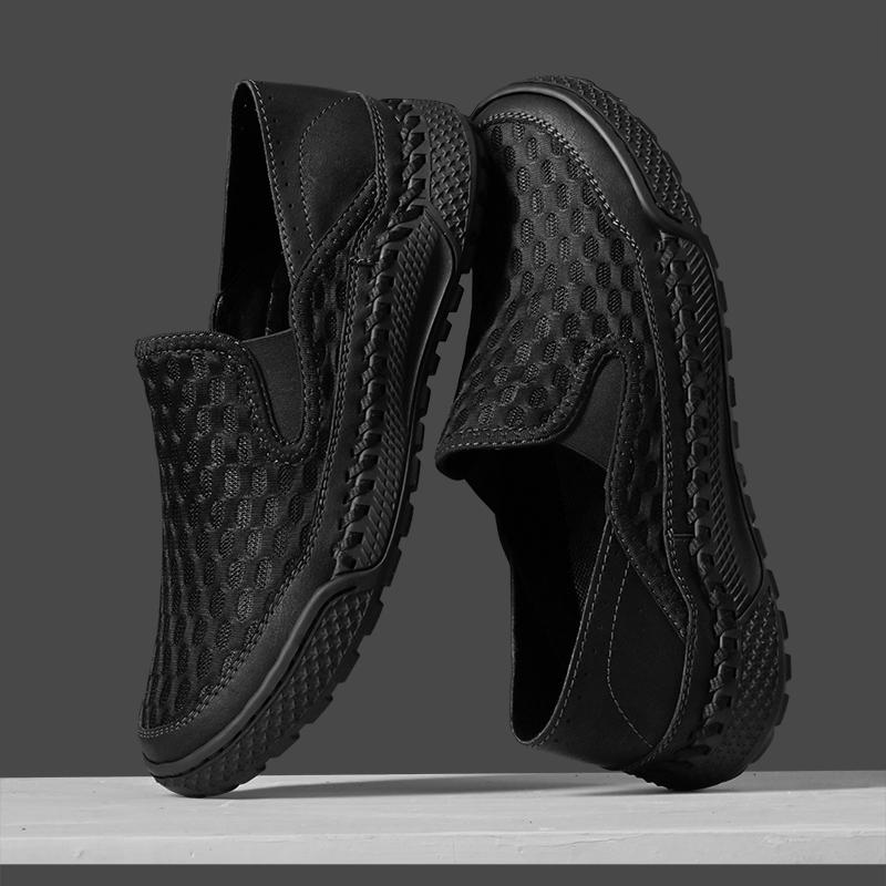 Lightweight Men Casual Shoes Breathable Slip on Male Casual Sneakers Anti-slip Mens Mesh Flats Outdoor Walking Loafers Moccasins