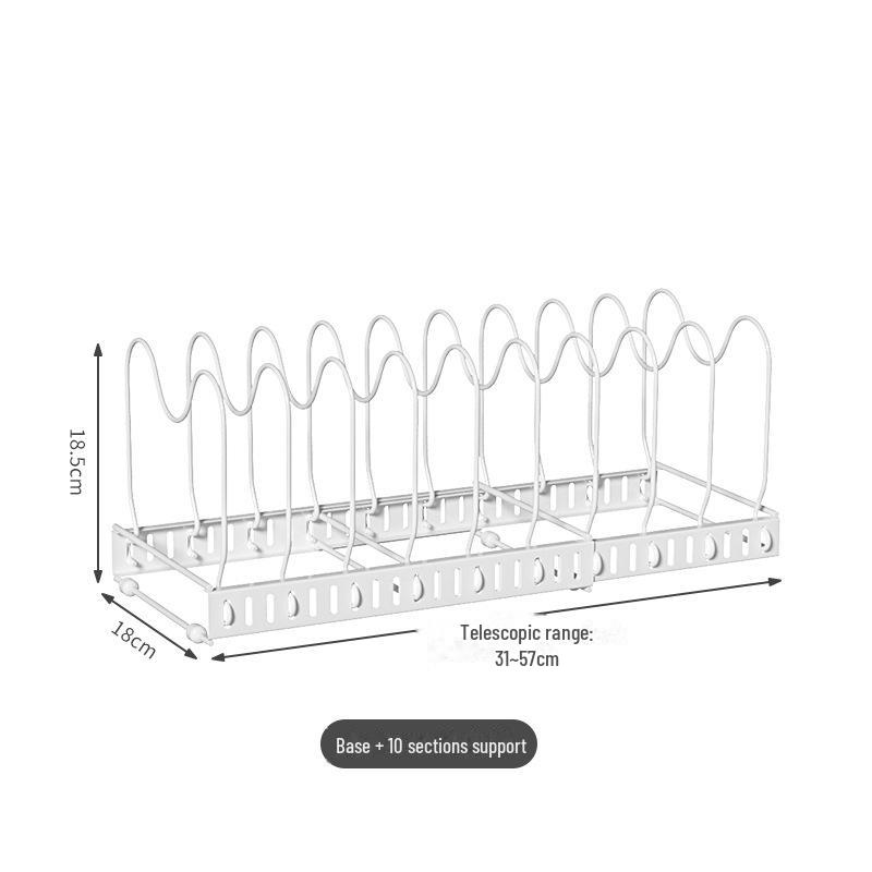 Retractable Pot Lid Rack for Kitchen Countertop Storage