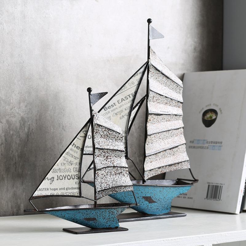 Creative iron boat decoration high-end living room wine cabinet TV cabinet decoration home decoration crafts