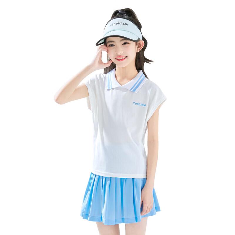Moonkids Girls' Quick-Dry Tennis Polo & Skirt Set
