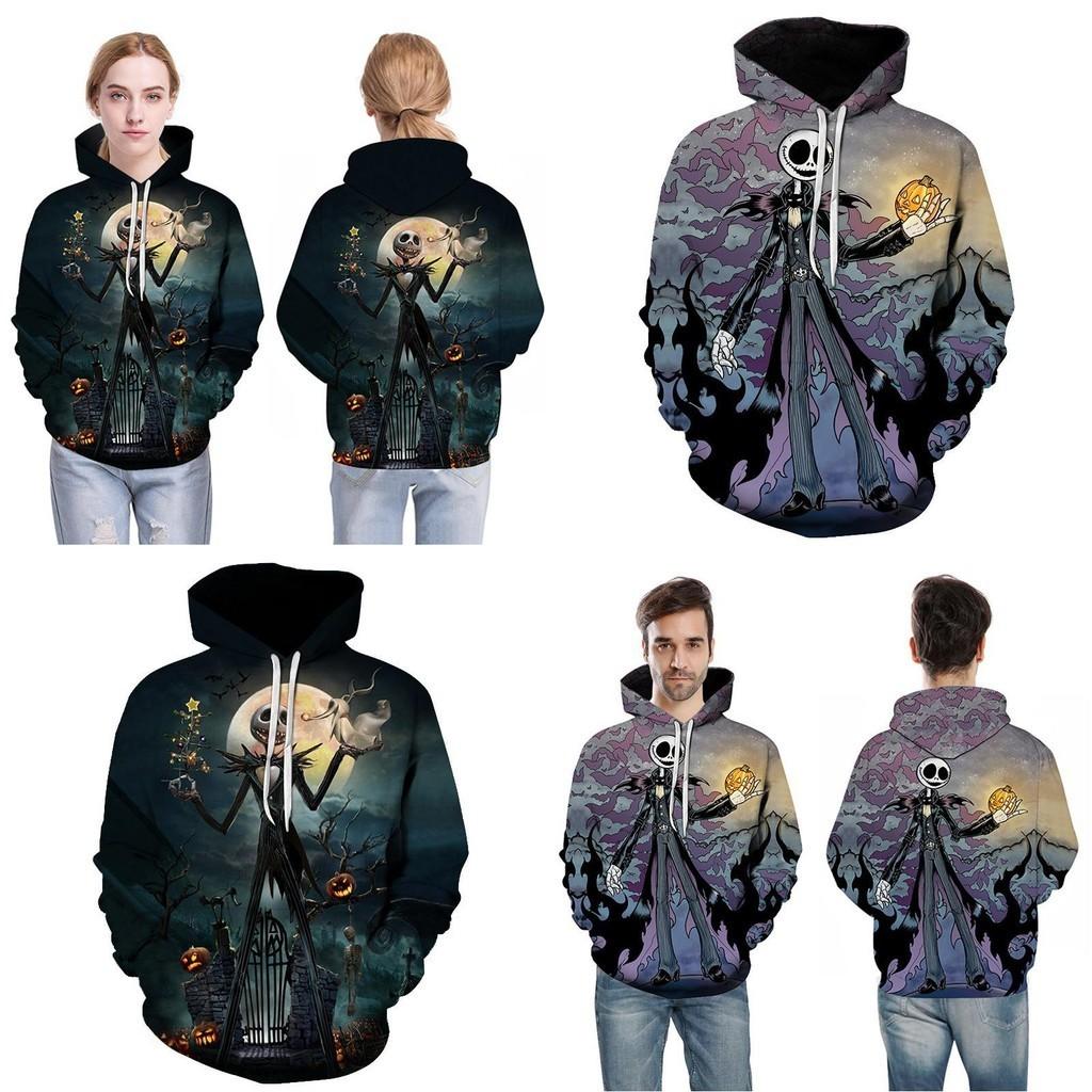 Nightmare Before Christmas Hoodie Pullover Sweatshirt Featuring Jack And Sally Design