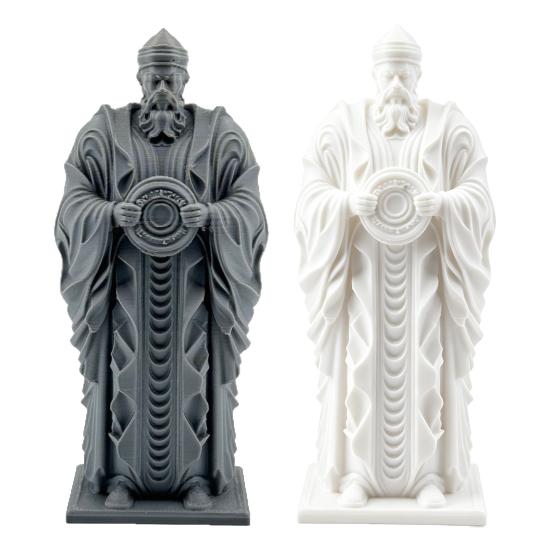 3D Printed Hierarch Figurine Medieval Vintage Carving Men Statue Sculpture Ornament for Study Room Bookshelf Home Office Display Decor
