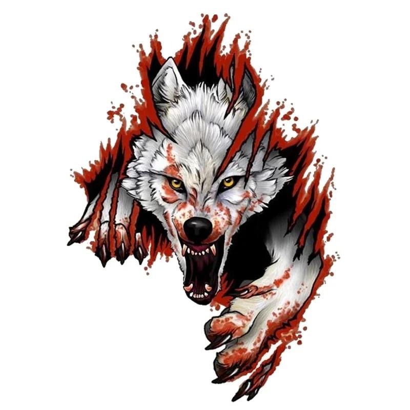 

LYKX Angry Wolf Modle Motorcycle Stickers on Car Accessories Cute PVC Exterior Parts Products Decals Sticker Personality Height 13CM