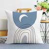 Blue Simple Print Decorative Pillowcase Bedroom Living Room Square Cushion Pillowcase