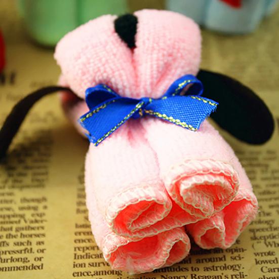 Washing Towel Skin-friendly Gift Wear-resistant Dog Cake Shape Washcloth for Wedding Present