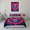 Colorful Butterfly Heart Design Bedding Duvet Cover Set Duvet Cover Pillowcases (1 * Duvet Cover 2 * Pillowcases, Without Duvet Insert)