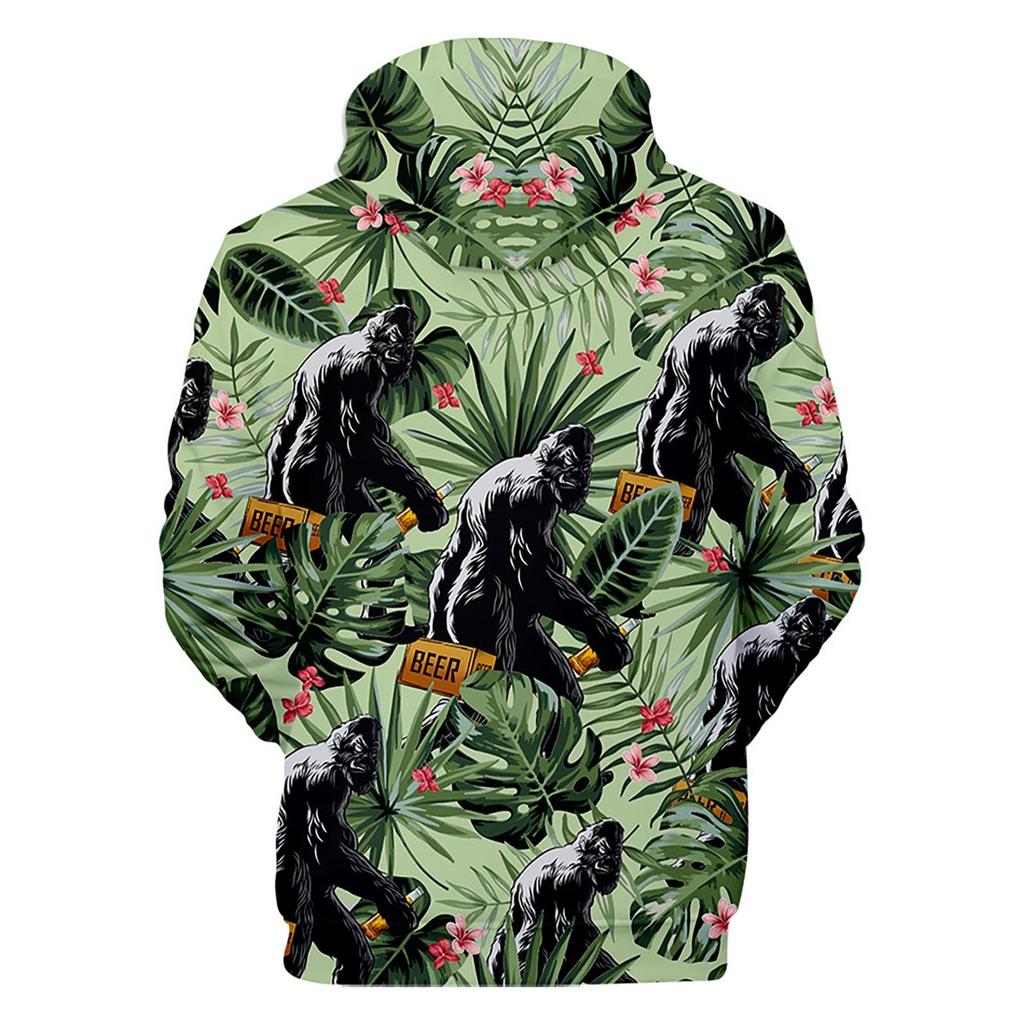Printed Hooded Sweater With Long Sleeves For Men And Women In Spring And