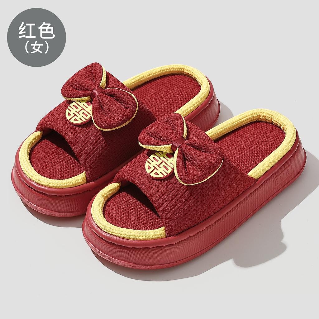 Wedding slippers summer 2025 new indoor home home non-s agement linen slippers