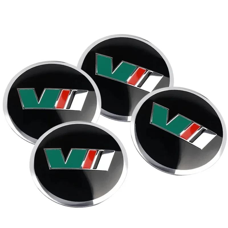 4pcs 56/60mm Car Sticker Wheel Center Hub Caps Decals Decoration for Skoda VRS Octavia A5 A7 Fabia Superb Kamiq Rapid