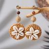 Accessories rattan shells holiday style unique beautiful earrings niche ethnic style earrings earrings