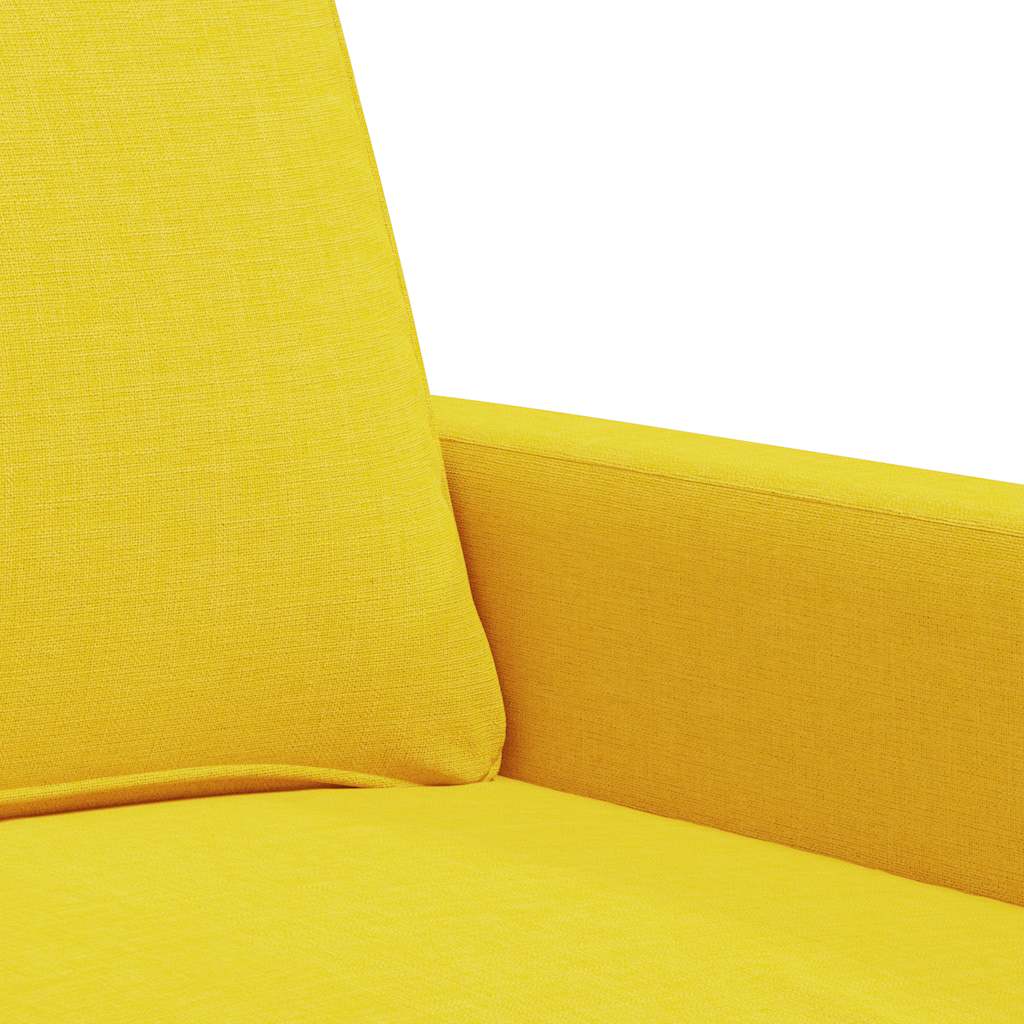 Vidaxl 2-Seater Sofa, Light Yellow, 140 Cm, Upholstered In Fabric