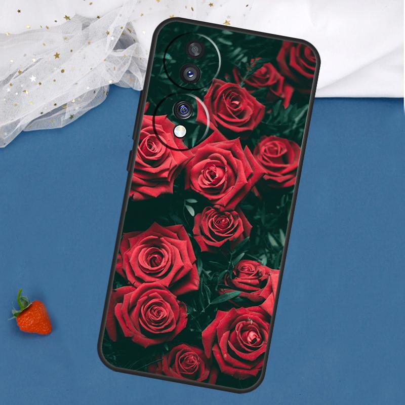 Red Rose Case For Honor Magic 5 6 8 Pro 7 Lite 200 400 50 70 90 X8c X8b X9a X9b X9c X9d Win RT Cover