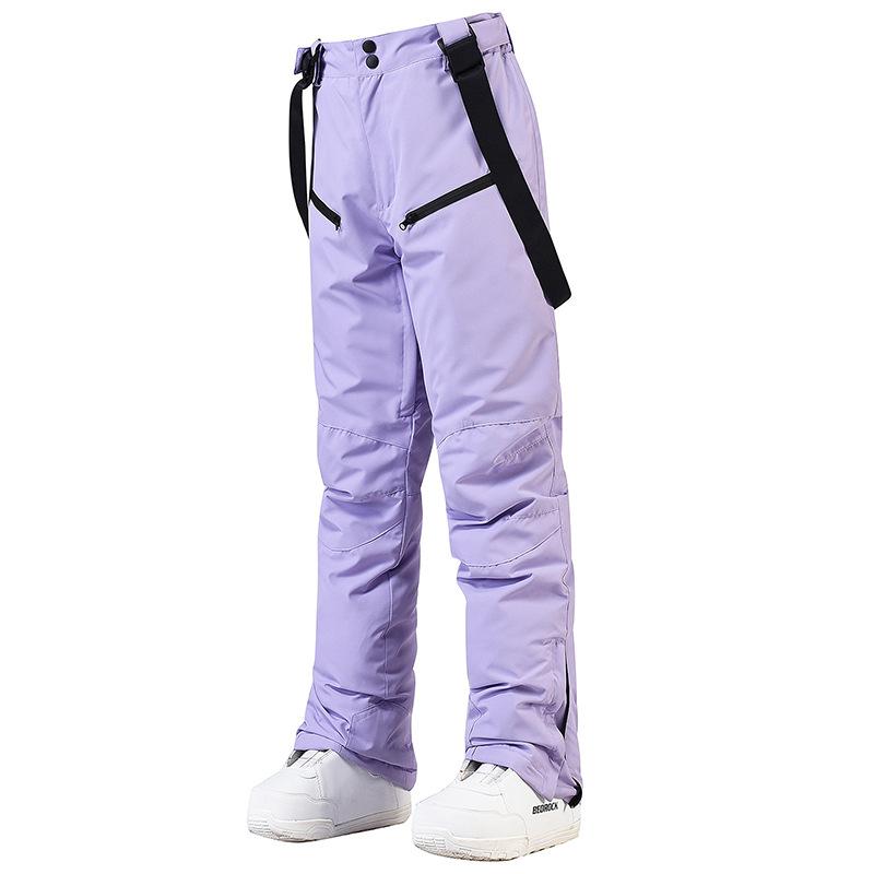 New Style Ski Pants Men and Women Suspender Ski Pants Winter Windproof Waterproof Warm Thickened Single-board Double-board Ski Pants