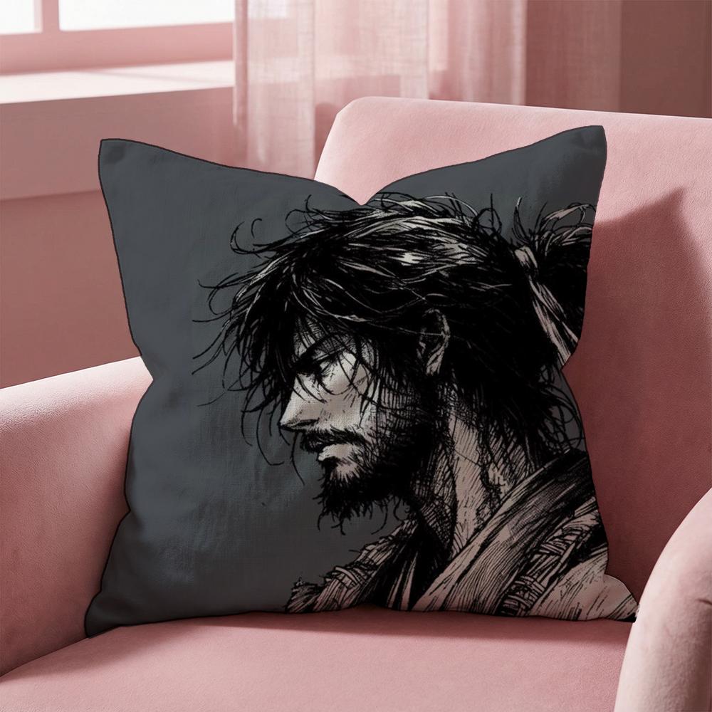 M-Manga V-Vagabond Cushion Cover Multi-Scene Pillow Cover for Home & Car - Reversible, Soft & Durable for Daily Use