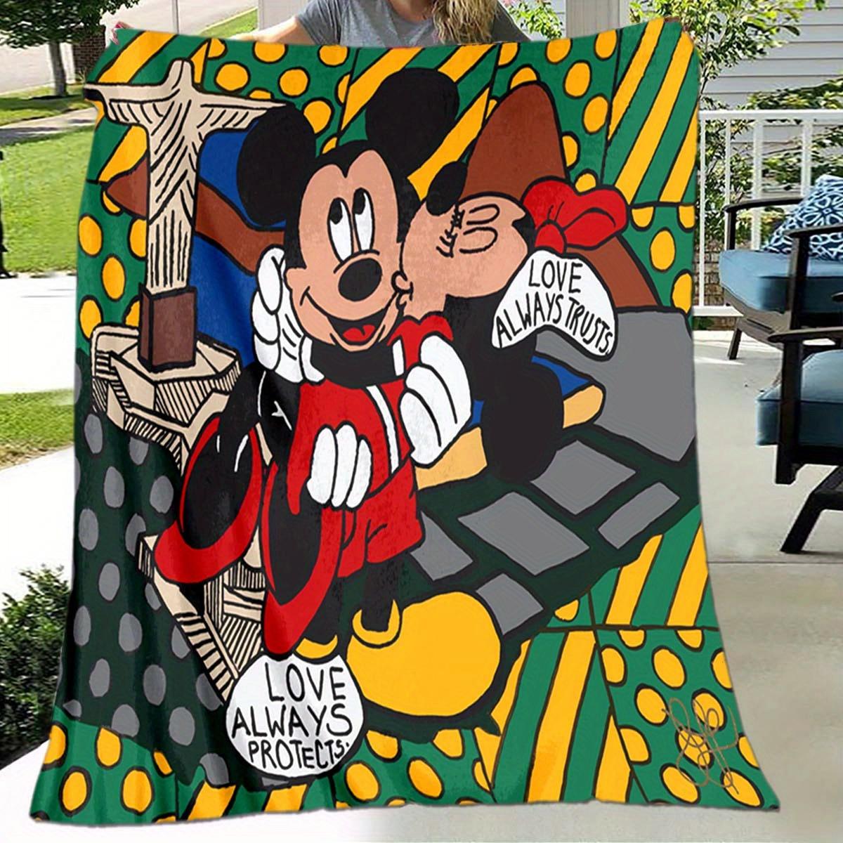 

1pc Mickey Minnie Printing for All Season, Cartoon, Office, Lunch Rest, Camping Talk, Car, Multifunctional Gift 130cmx150cm