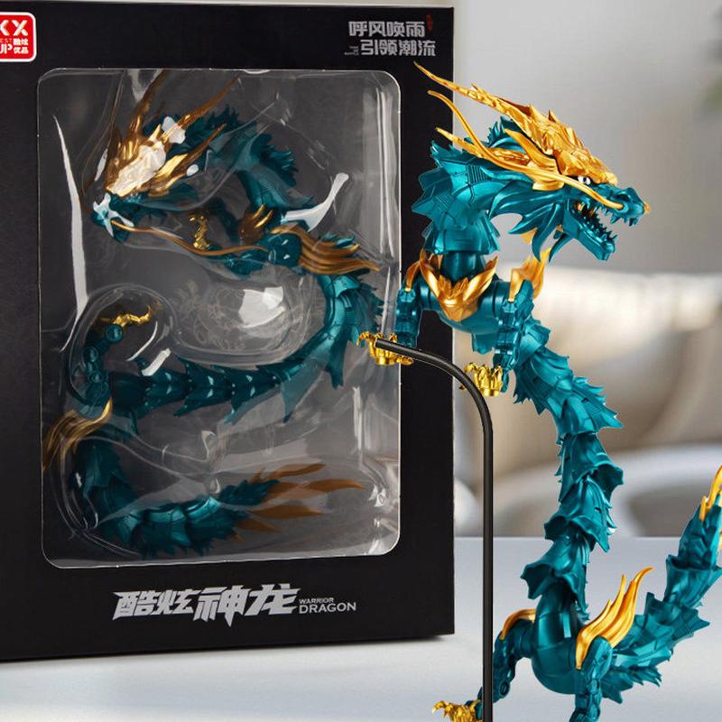 Simulation Dragon Perfect Toy Model Chinese Azure Dragon Mythical Beast Viral Internet Ornament Premium Articulated Joints Perfect Toys For Boys