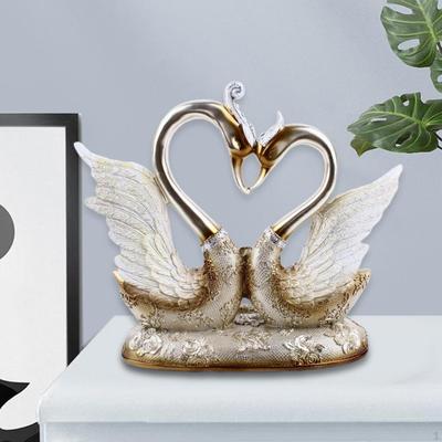 Figurină cu lebădă de cuplu, colecție, ornament de masă, cadou de Ziua Îndrăgostiților pentru raftul dulapului