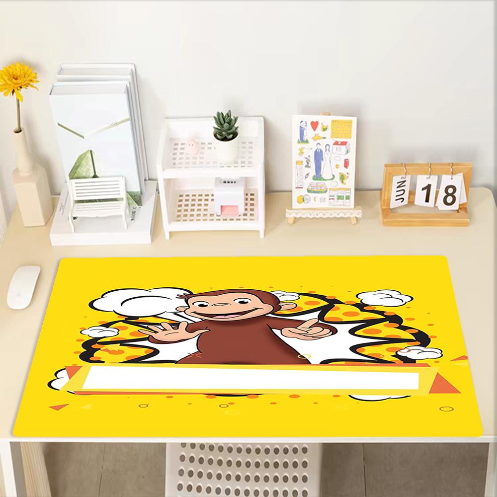 Curious George Theme Mouse Pad, Non Slip Rubber Base, Multifunctional Office & Home Decor, Perfect for Workspace Personalization.