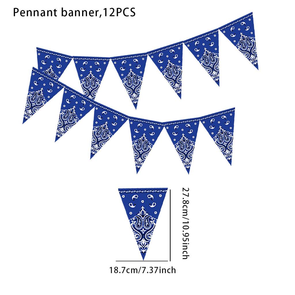 Cowboy Party Western Decorations Triangular Flags Banner For Festive Events