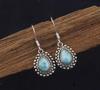 Solid 925 Sterling Silver Natural Larimar Earring Bohemian Earring Women Gift Earring Silver Jewelry