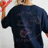 Retro Hot Girls Eat Croissants Womens TShirt Cute Food Graphic Cotton Short Sleeve Tops Gift for Croissant  Coffee Lovers