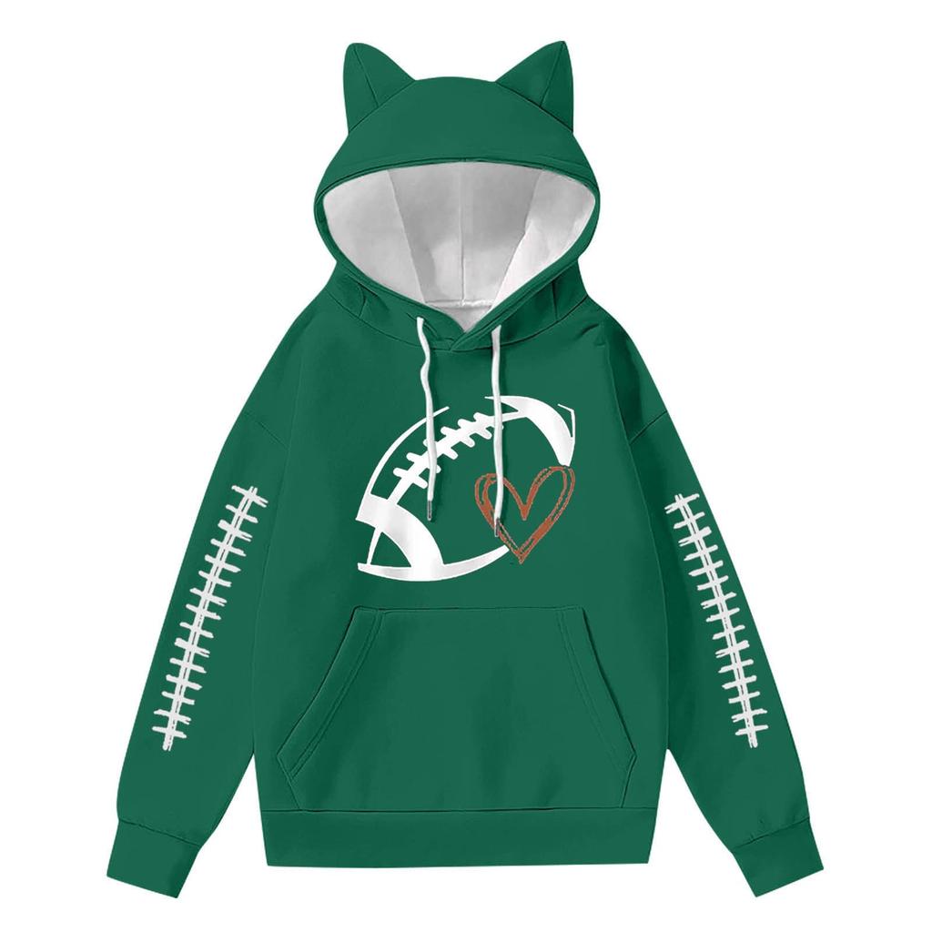 Damenmode Lässige Langarm Kapuzenpullover Tops